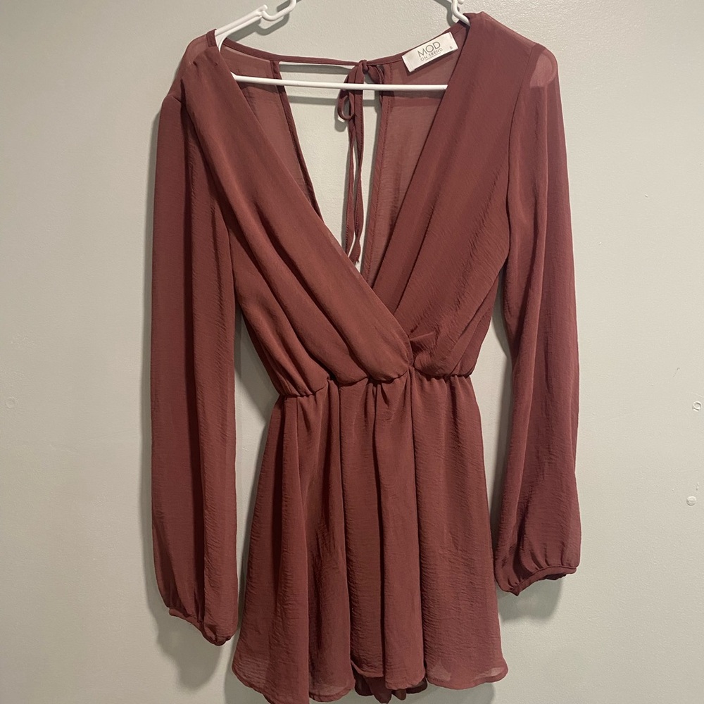 Elegant Long Sleeve Romper MOD on trend